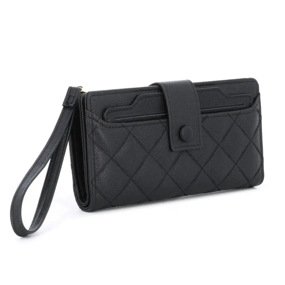 Gallantry Portefeuille porte-cartes femme matelassé noir