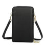 Vue 4 du Pochette bandoulière femme smartphone 6.7 Noir en cuir synthétique par Gallantry.