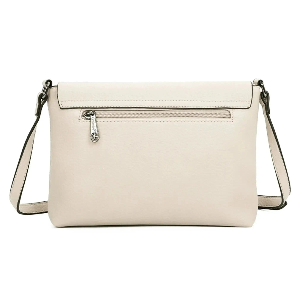 Gallantry Sacoche bandoulière femme multipoche beige