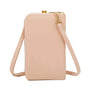 Vue 5 du Pochette téléphone femme croco tout-en-un rose synthétique par Gallantry.