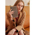 Flora & co Portefeuille femme brillant pu cuir croco taupe foncé