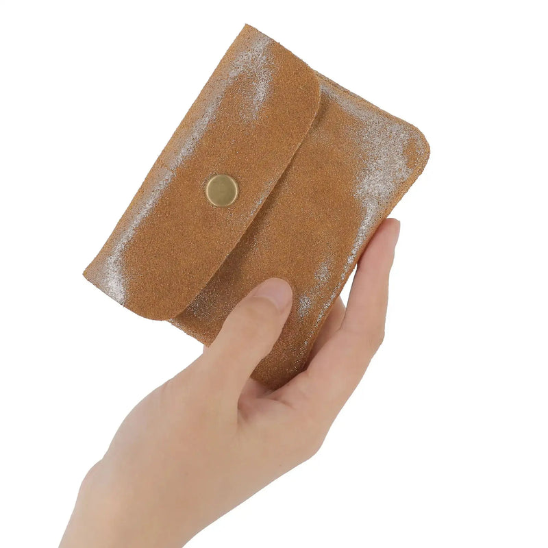 Made in Italy Porte-monnaie femme cuir daim irisé 044 camel