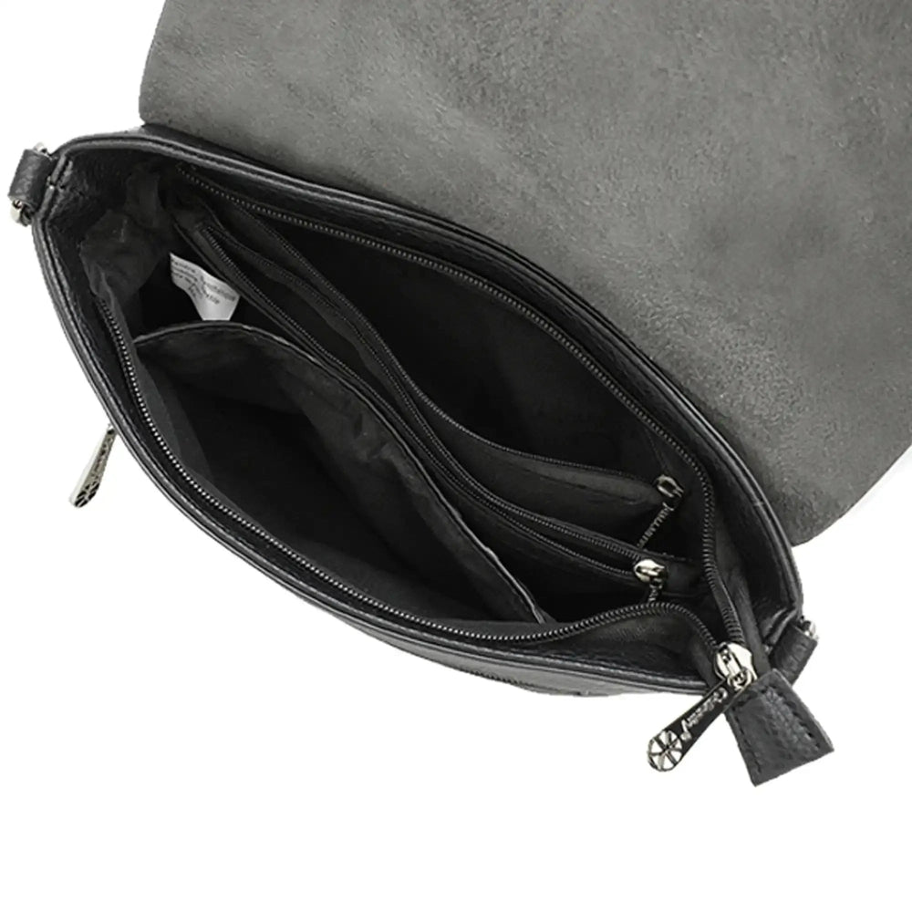 Gallantry Sacoche bandoulière femme multipoche noir