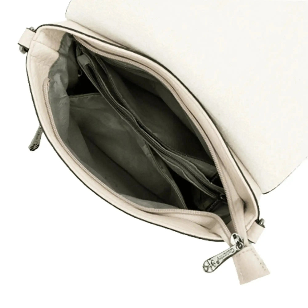 Gallantry Sacoche bandoulière femme multipoche beige
