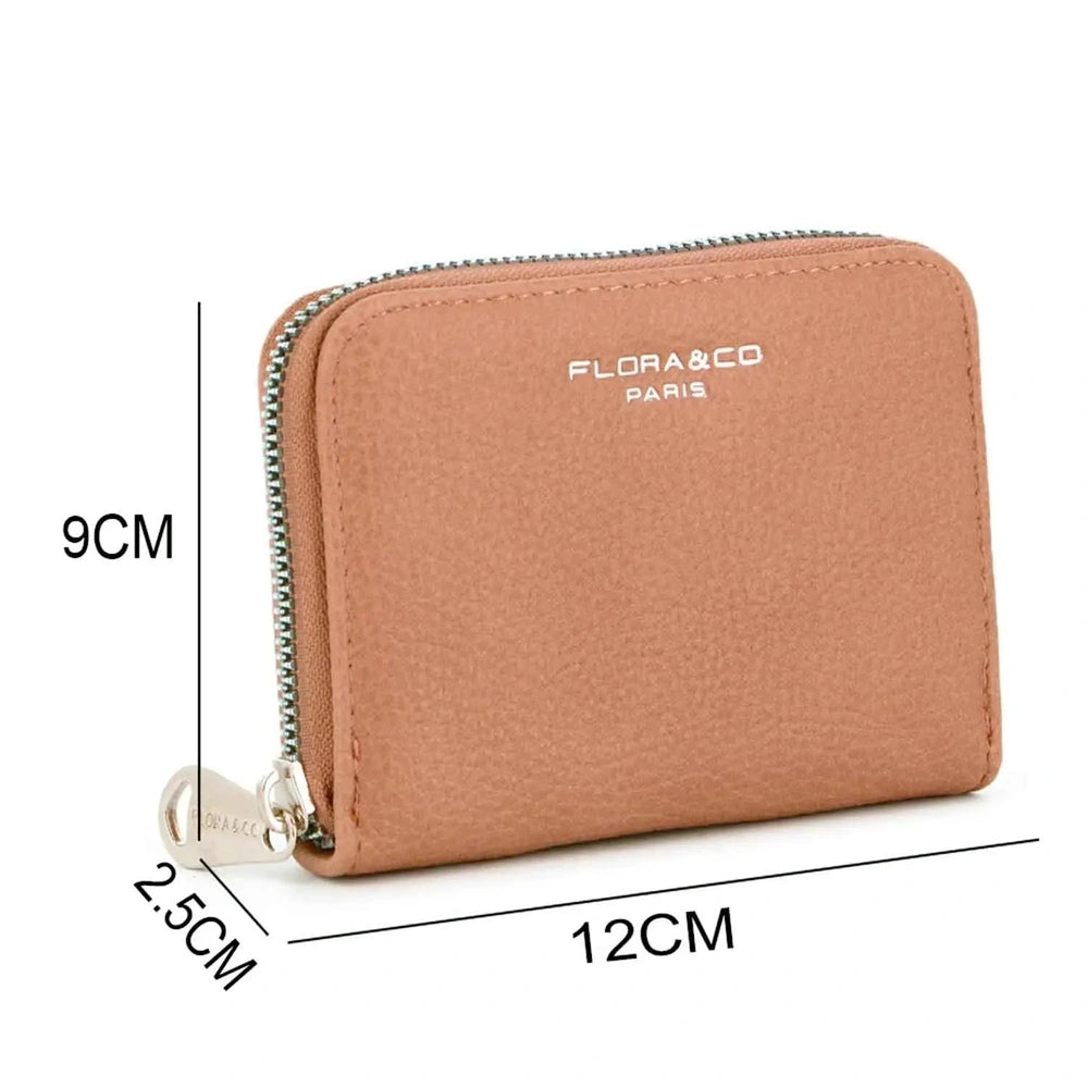 Flora & co Portefeuille monnaie femme souple camel