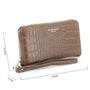 Flora & co Portefeuille femme brillant pu cuir croco taupe foncé