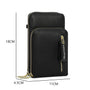 Vue 2 du Pochette bandoulière femme smartphone 6.7 Noir en cuir synthétique par Gallantry.