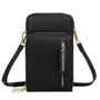Vue princ. du Pochette bandoulière femme smartphone 6.7 Noir en cuir synthétique par Gallantry.