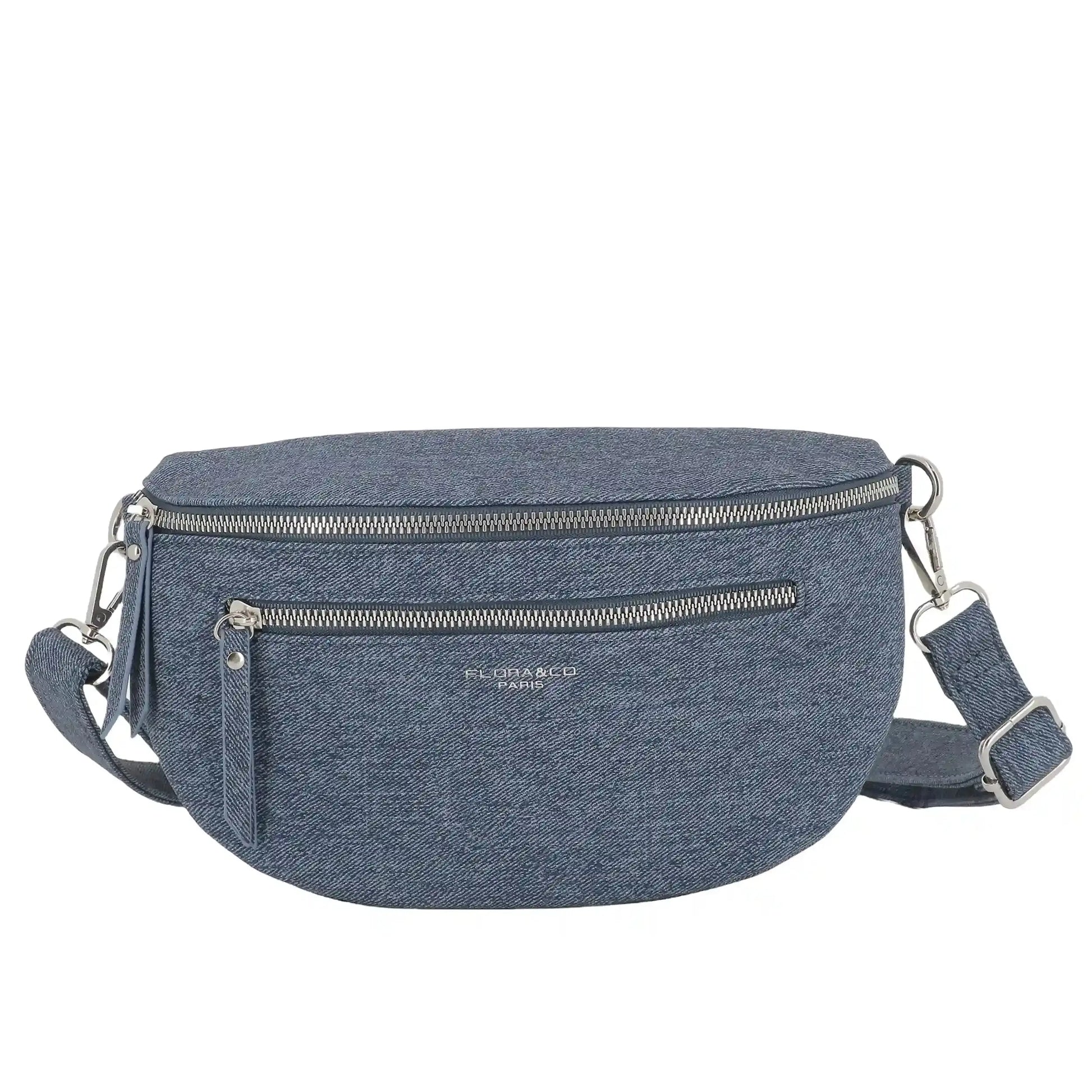 Flora & co Sac banane bandoulière en denim bleu