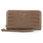 Flora & co Portefeuille femme brillant pu cuir croco taupe foncé