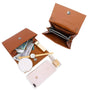 Vue 3 du Pochette bandoulière chaîne femme rabat camel en cuir synthétique par Gallantry.