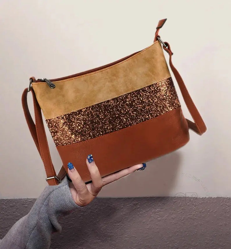 Gallantry sac bandoulière paillettes femme multicolore marron