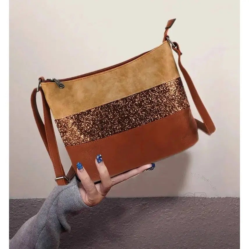 Gallantry sac bandoulière paillettes femme multicolore marron