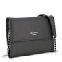 Vue 1 du Pochette bandoulière chaîne femme rabat noir en cuir synthétique par Gallantry.