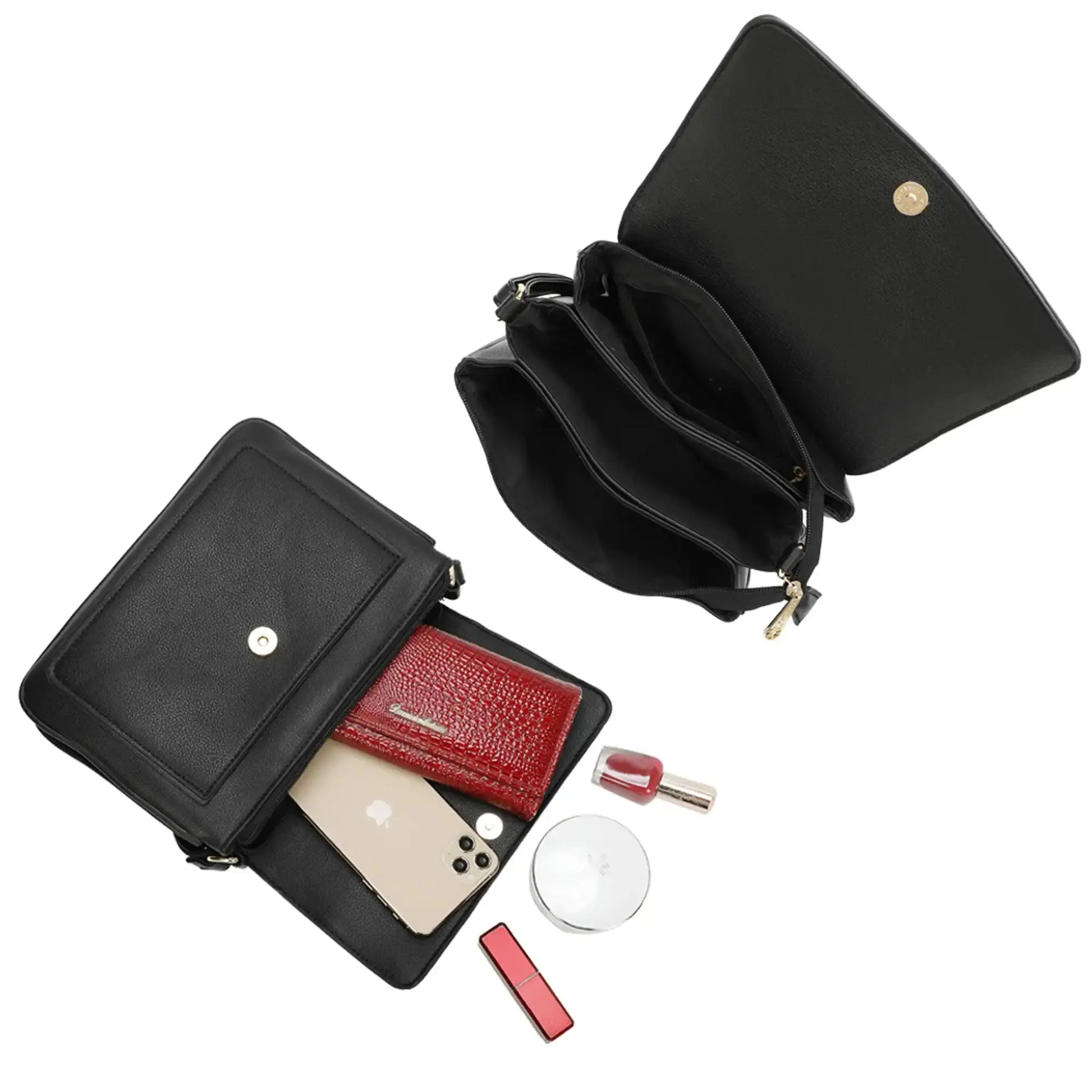 Gallantry Sac d'orgue bandoulière femme noir