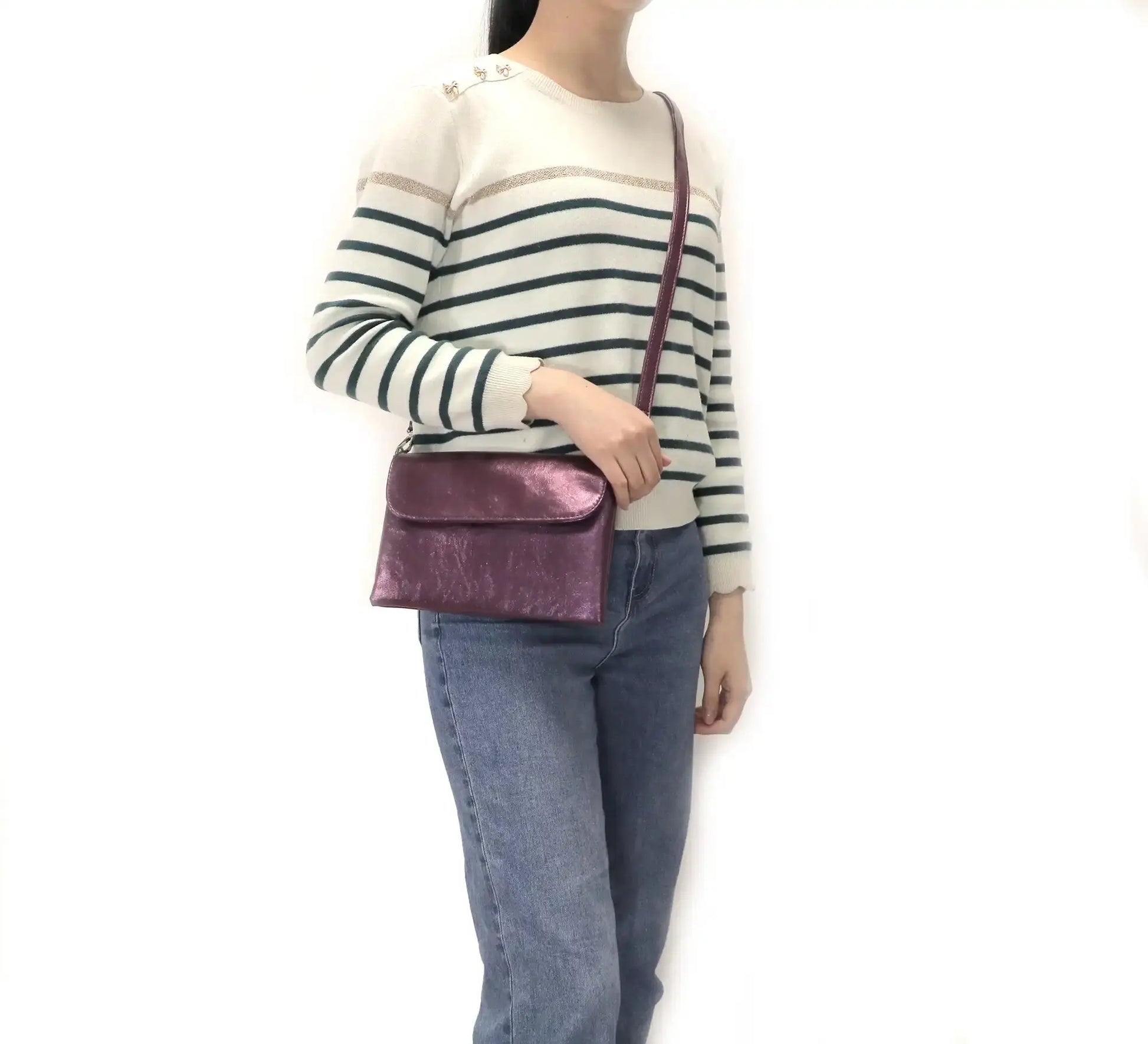 Flora & co Sac bandoulière pochette femme irisé violet