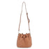 Made in Italy Sac seau à bandoulière femme cuir camel