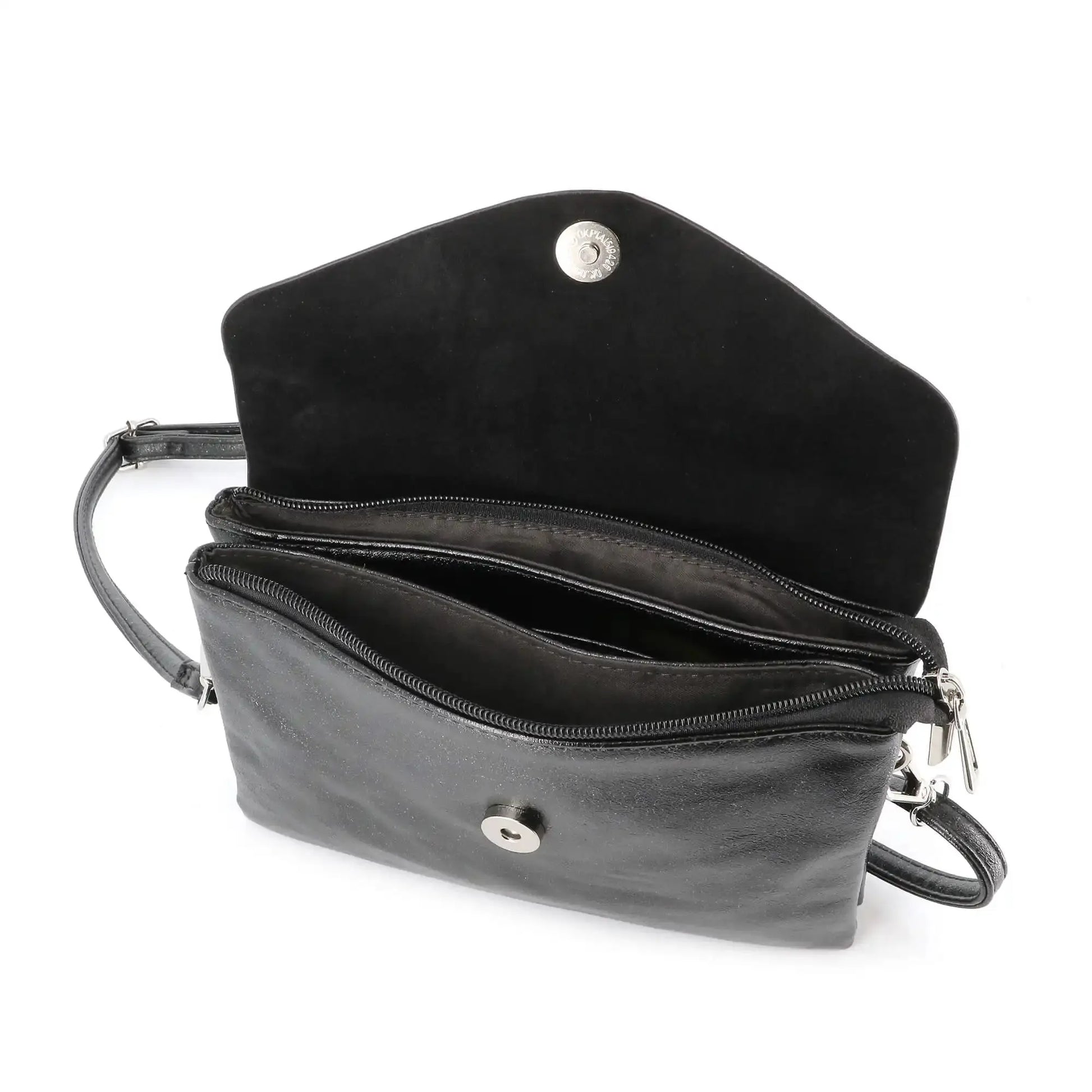 Flora & co Sac bandoulière femme irisé rabat noir