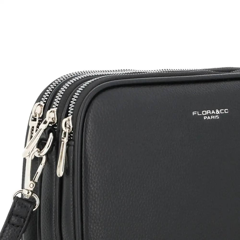 YISUOHOOM Sac Bandoulière Femme Multipoches Noir - Sac à Main Élégant Avec 5 Poches Zippées Et 7 Compartiments