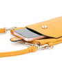 Vue 4 du Pochette bandoulière téléphone femme moutarde en cuir synthétique par Flora & co.