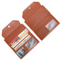 Gallantry Portefeuille longue tri-pli pu cuir matelassé camel