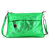 Made in Italy Pochette bandoulière cuir irisé lanière Vert
