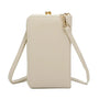 Vue 5 du Pochette téléphone femme croco tout-en-un beige synthétique par Gallantry.