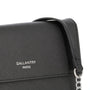 Vue 4 du Pochette bandoulière chaîne femme rabat noir en cuir synthétique par Gallantry.
