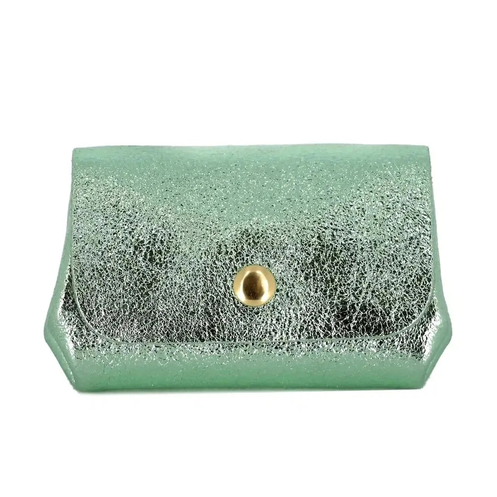 Vue princ. du Porte-monnaie cuir souple irisé 04 vert par Made in Italy.