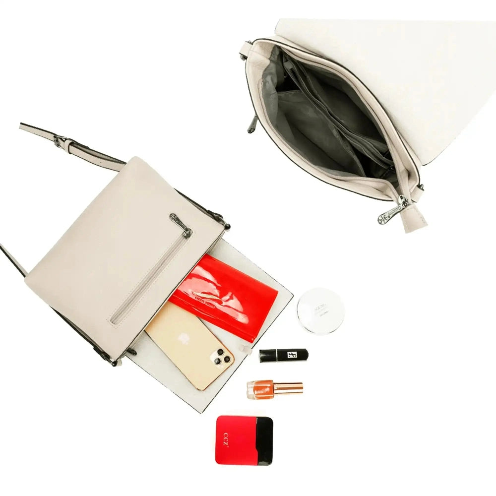 Gallantry Sacoche bandoulière femme multipoche beige