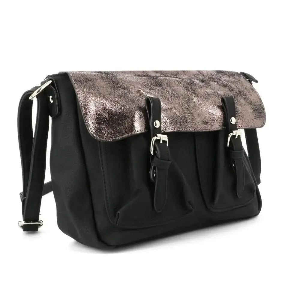 Flora & co Sac bandoulière cartable multipoche noir