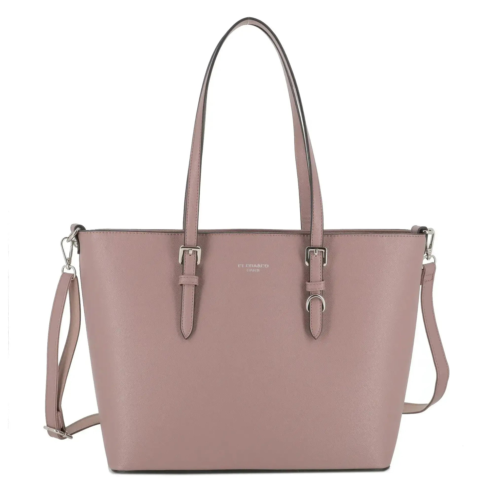 Sac cabas femme format a4 saffiano vieux rose Flora & co