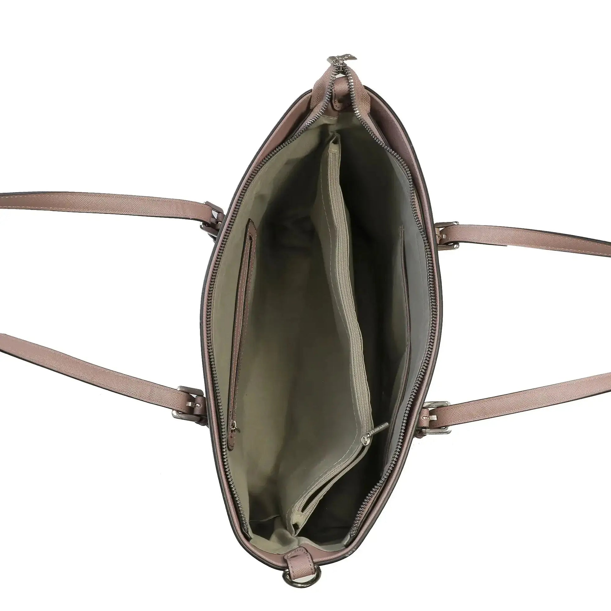 Sac cabas femme format a4 saffiano vieux rose Flora & co
