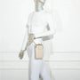 Vue 1 du Pochette téléphone femme croco tout-en-un beige synthétique par Gallantry.