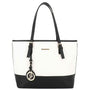 Gallantry - Sac cabas femme bicolore saffiano blanc