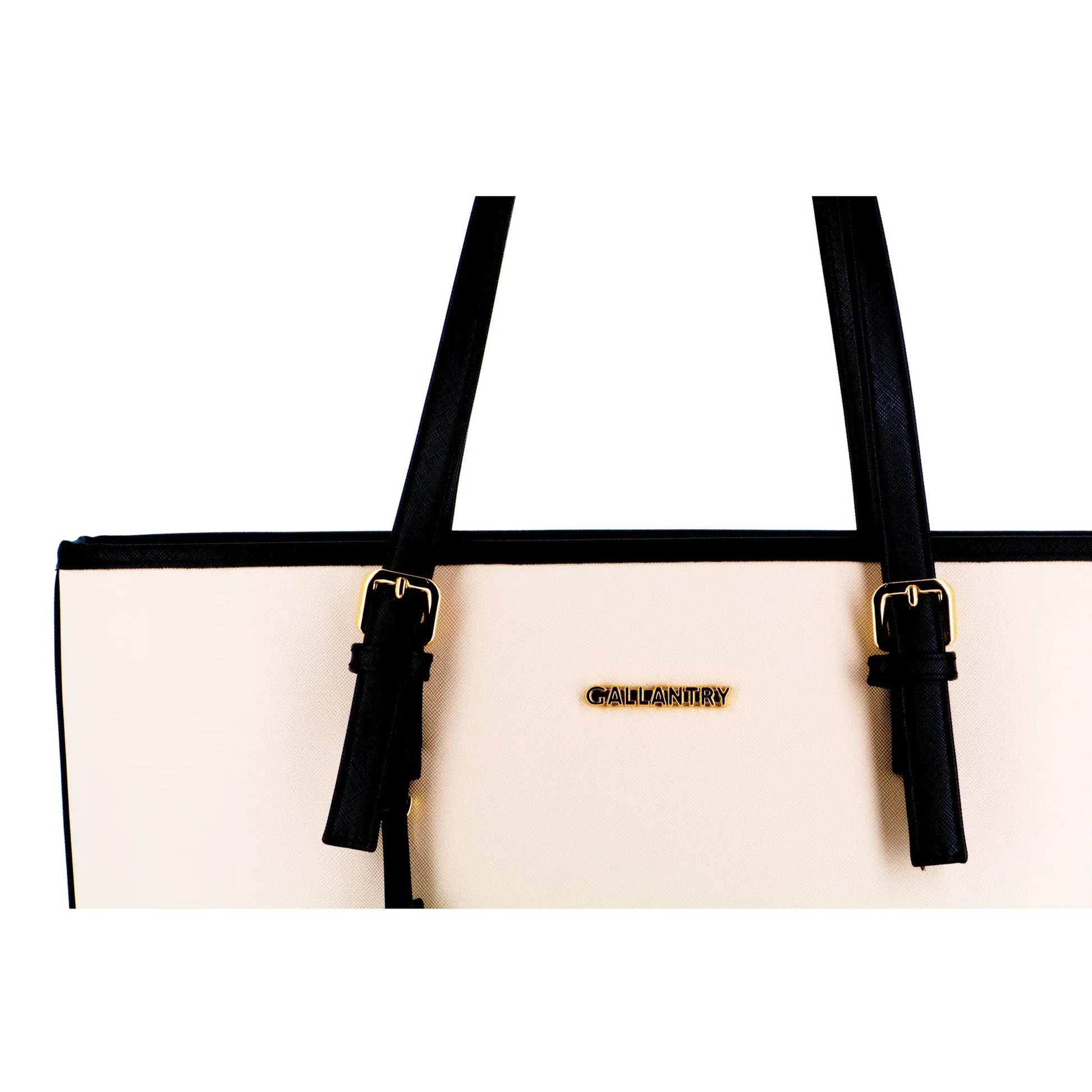 Sac de cours femme bicolore à rayures horizontales beige Gallantry