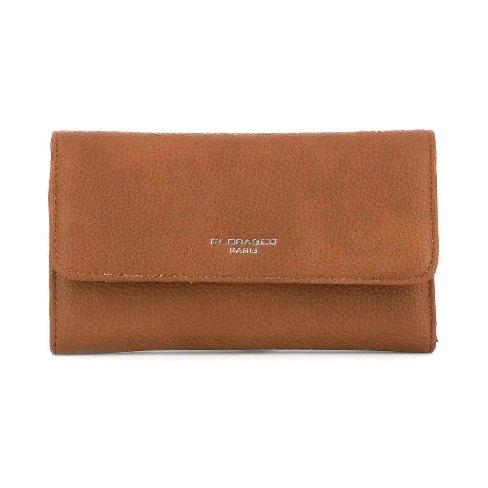 Flora & co Portefeuille chéquier femme souple camel