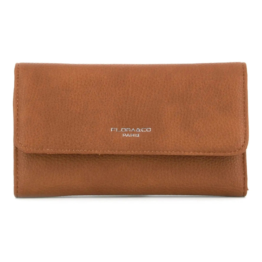Flora & co Portefeuille chéquier femme souple camel