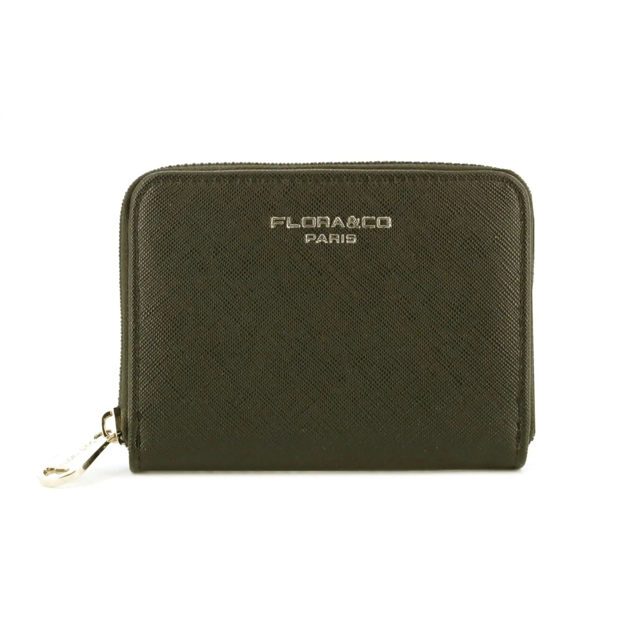 Flora & co Portefeuille porte-carte femme saffiano kaki