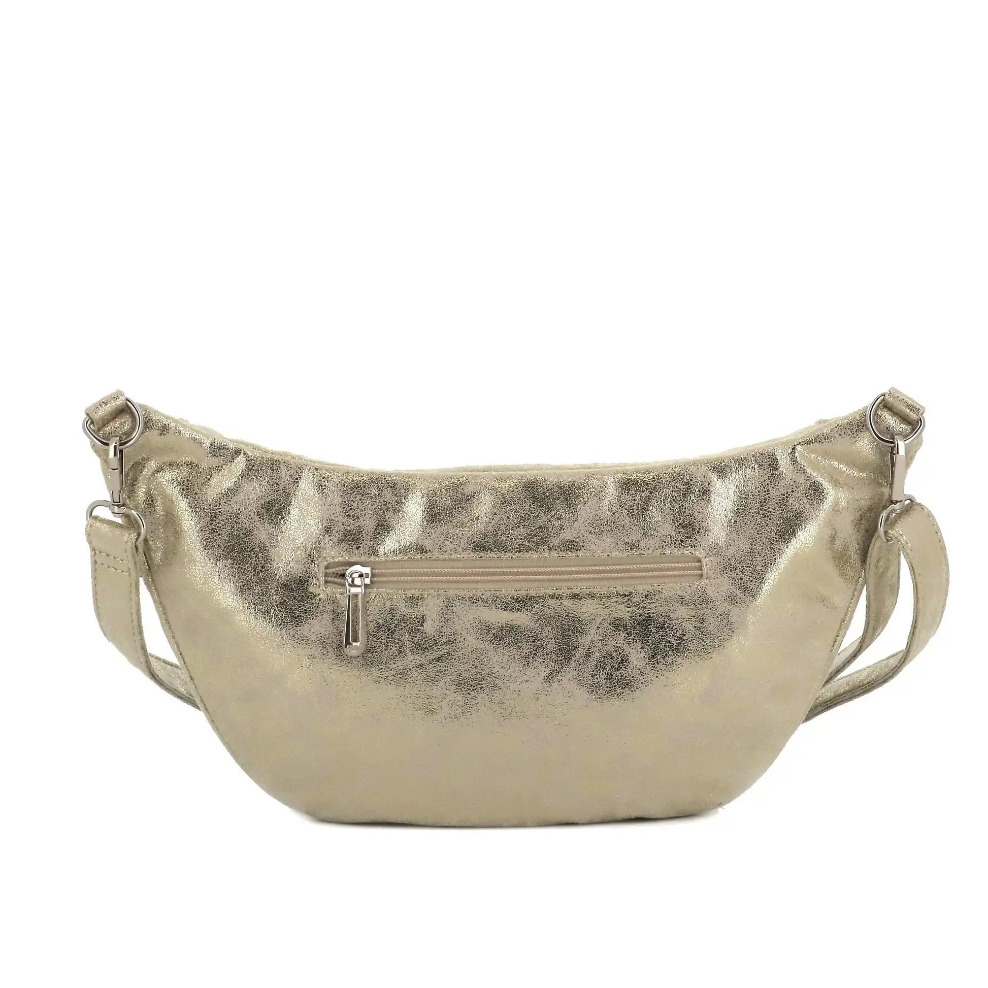 Flora & co Sac banane bandoulière femme daim irisé or