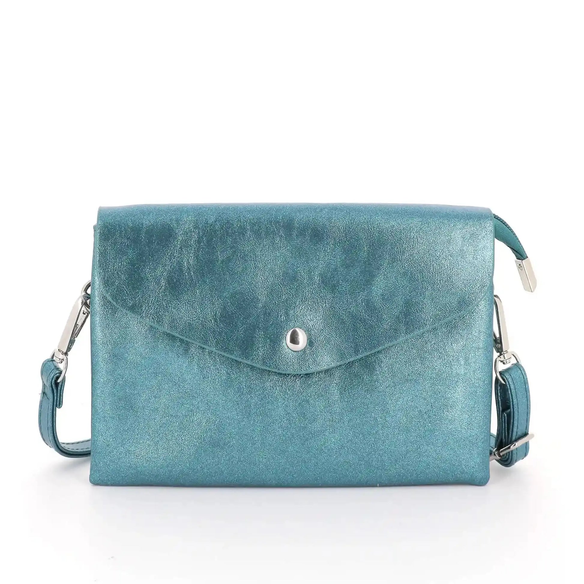 Flora & co Sac bandoulière femme irisé rabat bleu canard