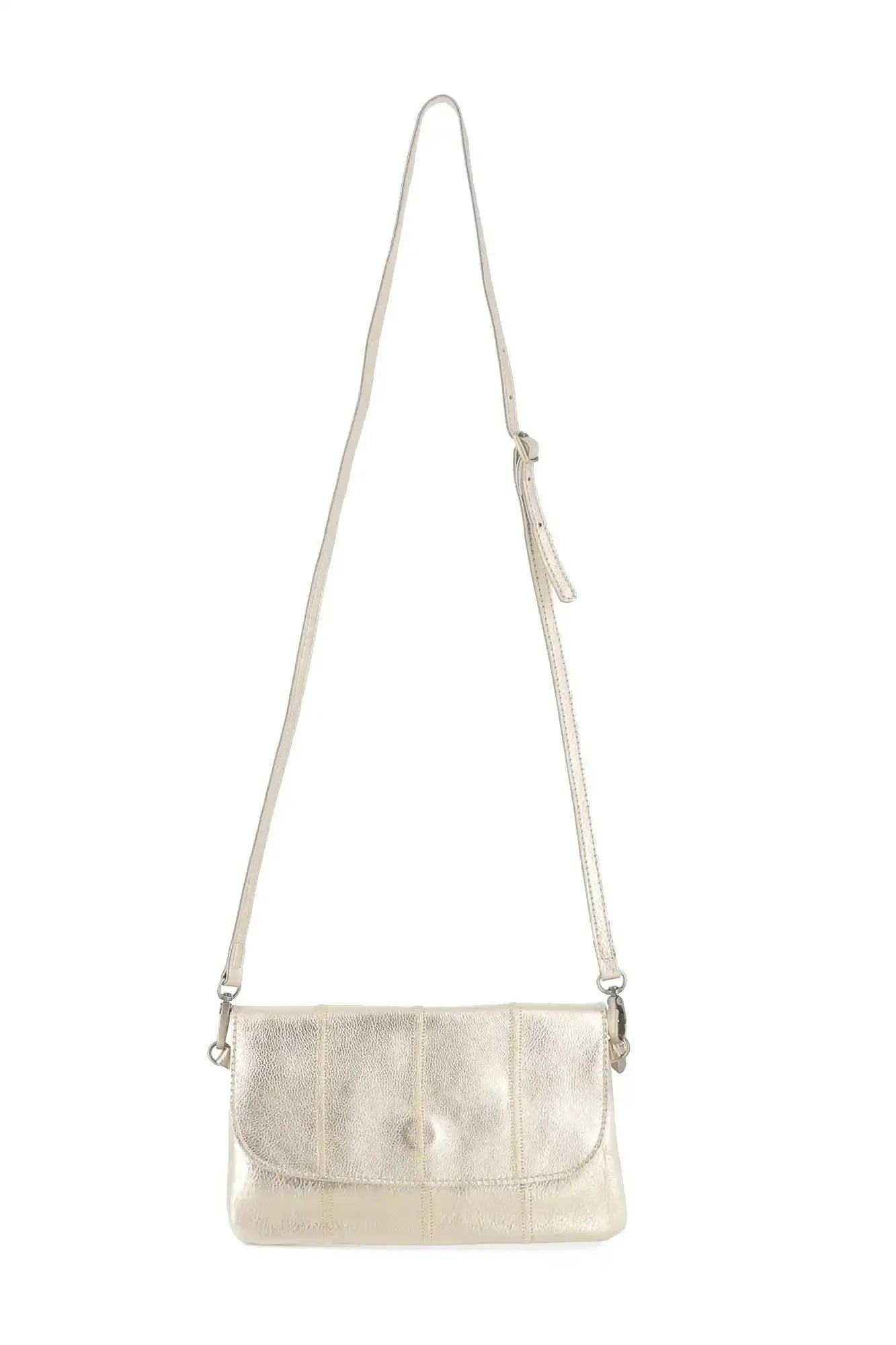 Made in Italy Mini sac bandoulière femme cuir or