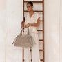 Sac Cabas Bowling Lacet Suédé Beige - Crocochic