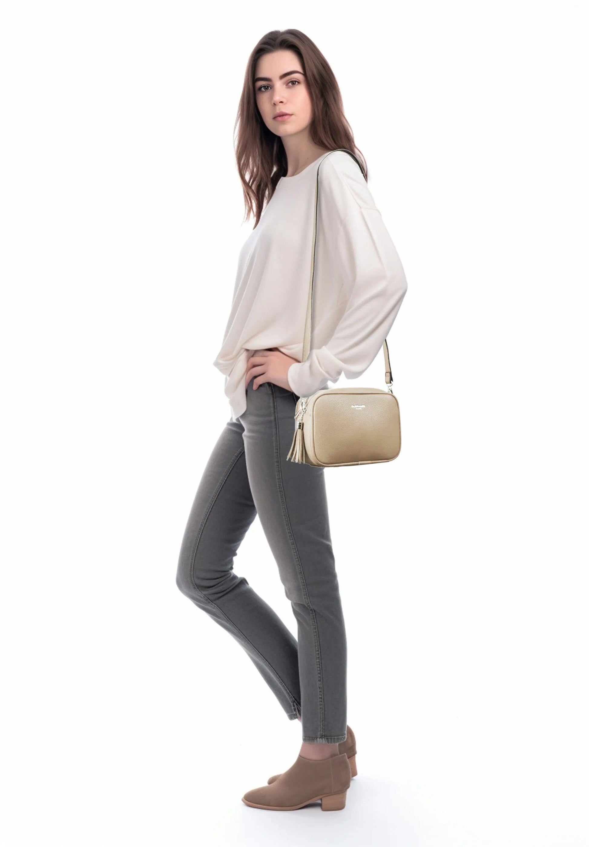 Flora & co - Sac caméra bandoulière femme léger beige