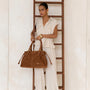 Sac Cabas Bowling Lacet Suédé Camel - Crocochic