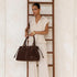 Sac Cabas Bowling Lacet Suédé Chocolat - Crocochic