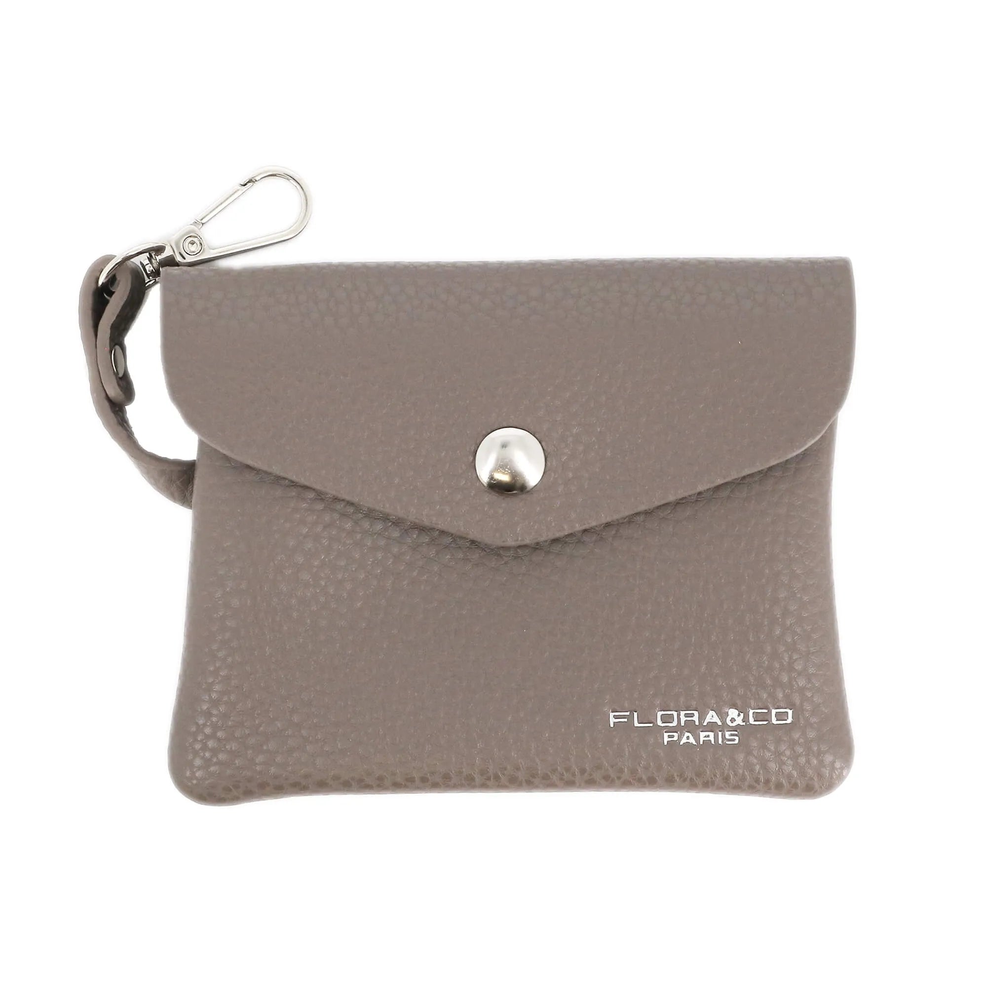 Porte-monnaie cartes femme crochet taupe foncé