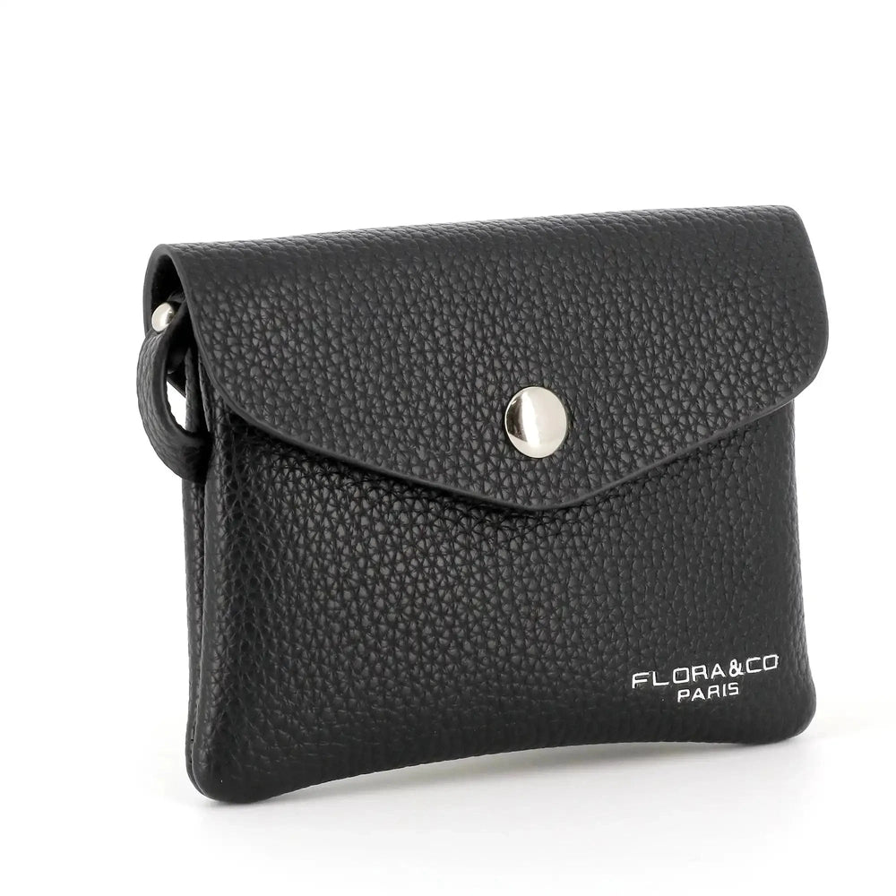 Flora & co Porte-monnaie cartes femme crochet noir