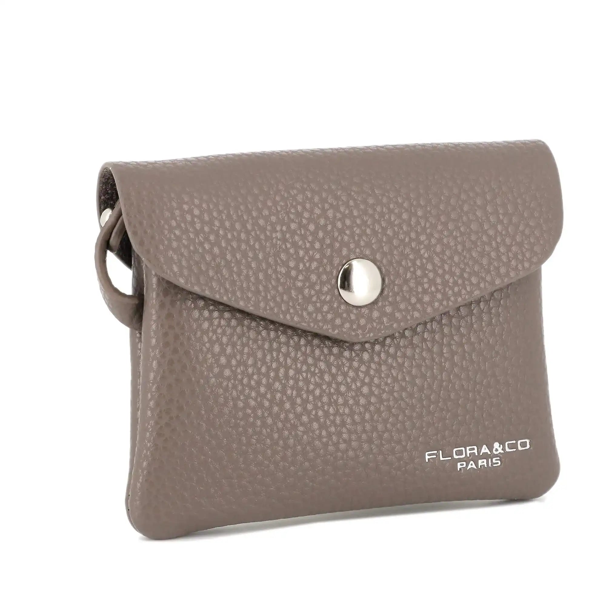 Porte-monnaie cartes femme crochet taupe foncé