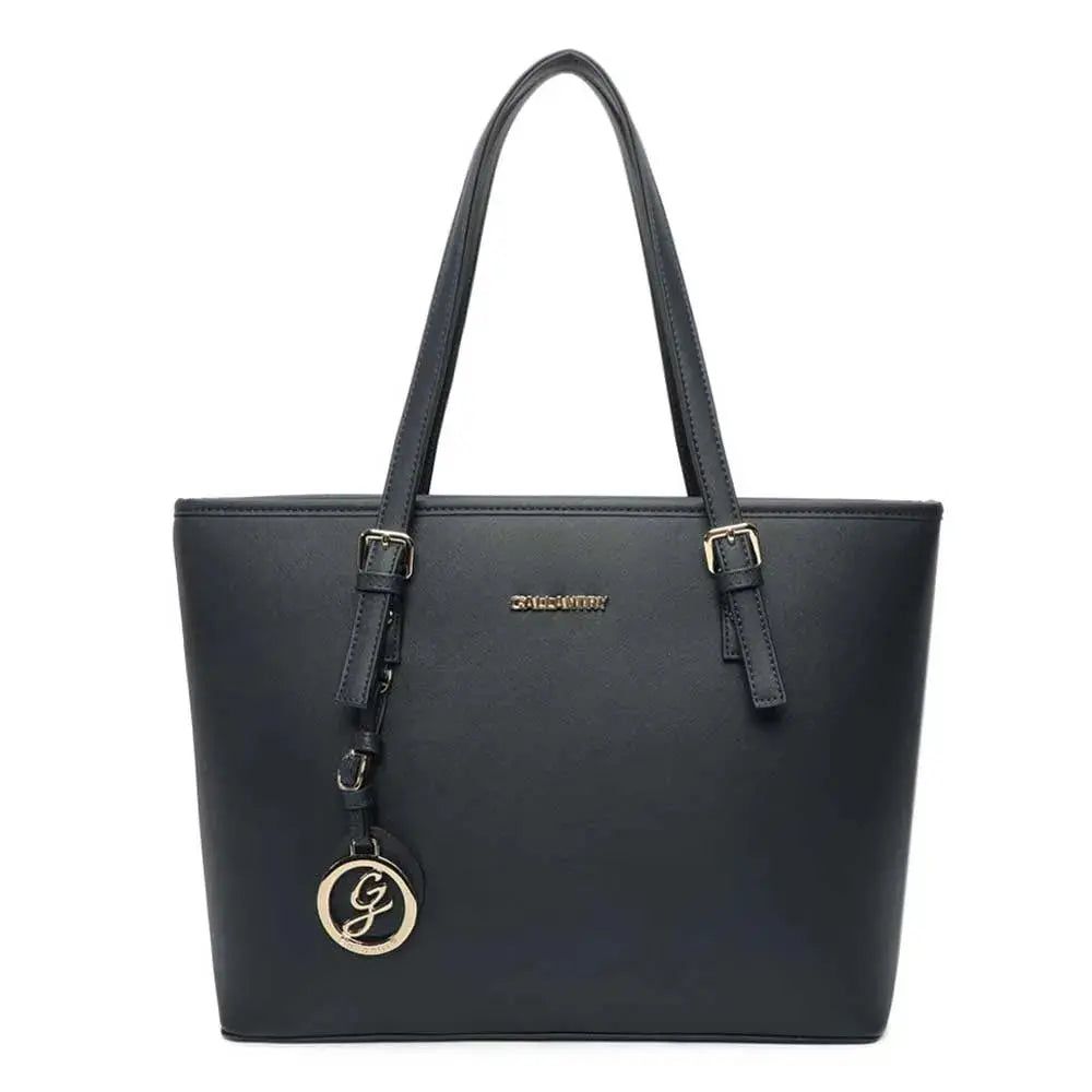 Vue princ. du Grand sac cabas femme pour les cours noir en cuir synthétique par Gallantry.
